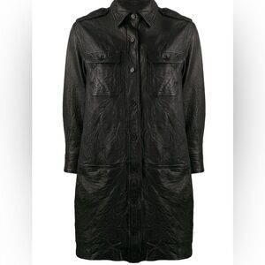 Zadig  & Voltaire button up crinkle leather jacket .
